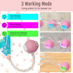 Qpets Electric Cat Ball Toy for Indoor Play with LED Light and Chirping Sounds | USB Rechargeable