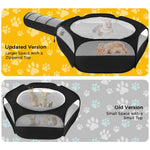 Qpets Cat Playpen for Indoor and Outdoor Use with 100cm Tunnel and 120cm Mesh Roof | Collapsible Ventilated Design