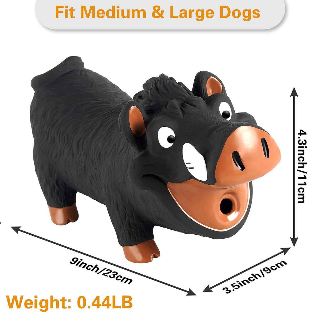 Qpets Squeaky Dog Toy for Interactive Play featuring Grunting Pig Sound and Soft Latex | Fun Fetch Training for Small and Medium Dogs