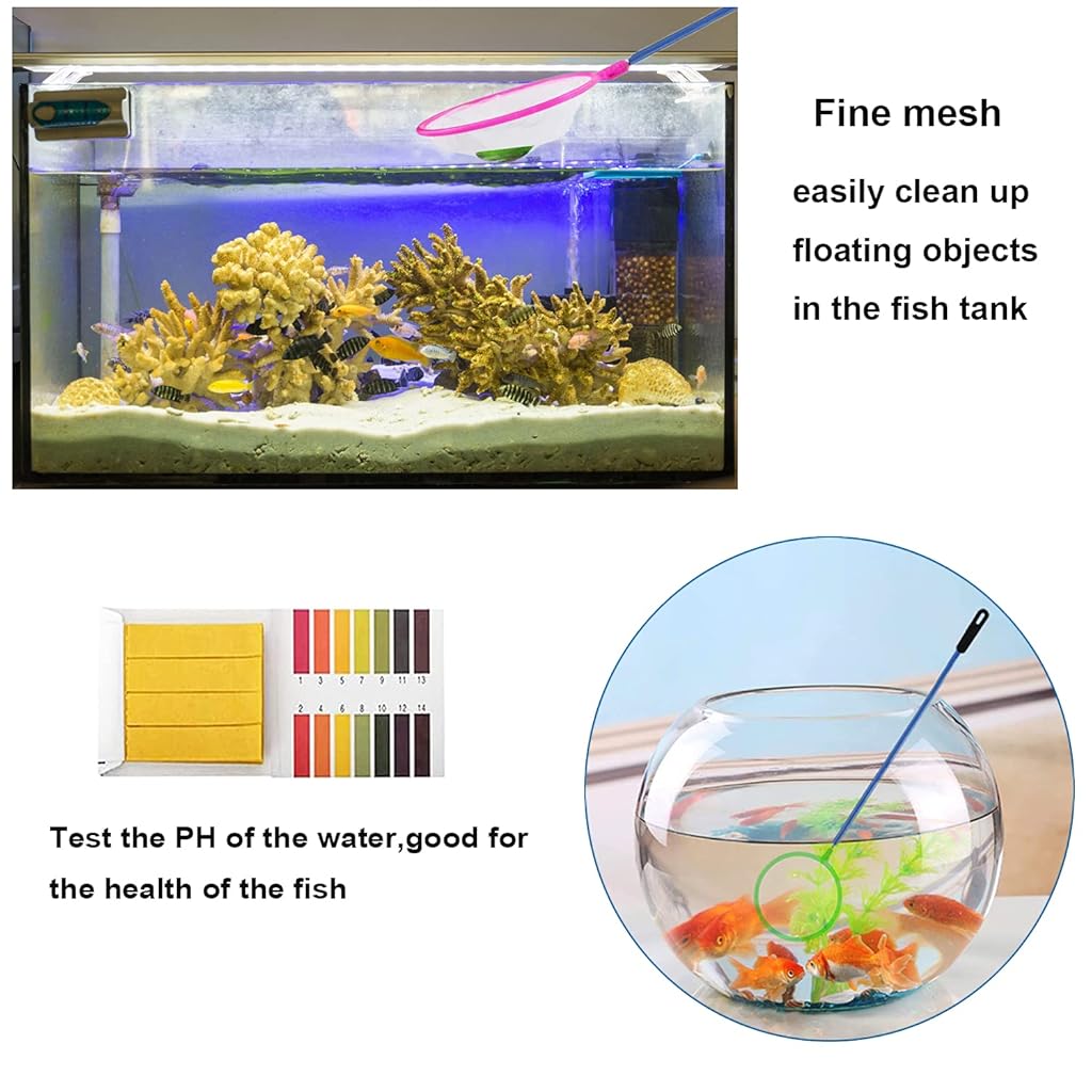 Qpets® 7 in 1 Aquarium Aquascaping Tools Kit Stainless Steel Plant Tweezers Scissors Scrapers for Tank Clean Fish Sets 2 PCS