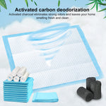 Pack of 50 Pee Pads for Dogs, Bamboo Charcoal Deodorization Training Pads for Dogs, Strong Water Absorption Dog Pee Pads, Soft and Light Puppy Dog Training Pad(45 * 60CM)