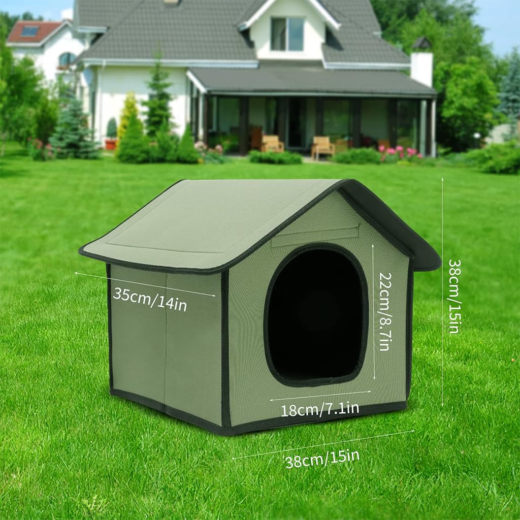 Qpets Dog House Outdoor Waterproof for Small Pets featuring Folding Setup and EVA Build | 38x35x38cm Shelter