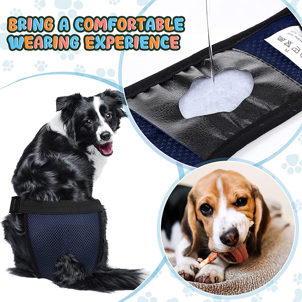 Qpets Dog Diapers for Female Pets featuring Elastic Waist & 3 Cotton Pads | Reusable XL