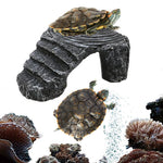 Qpets Resin Turtle Basking Platform for Small Tanks with Triangle Structure and Stair Design 13.5x11x5.5 cm