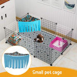 Qpets Hamsters Hammock Corner for Small Pets with 11.8 in Tassel Curtains | Easy Install Blue Hideout 30x30x42 cm