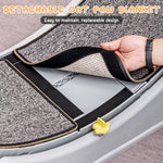 Qpets Cat Exercise Wheel for Running and Walking with Removable Scratcher Track 80x34cm | Silent Bearings and Anti Slip Base