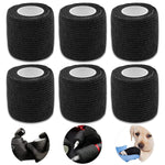 Qpets Crepe Bandage for Wound Care featuring Self Adhesive Elastic Wrap 6 Rolls 5cm×450cm
