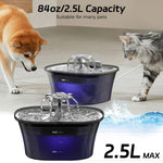 Qpets Cat Water Fountain with 3L Capacity and Auto Circulation Filtration | USB Rechargeable Silent Design