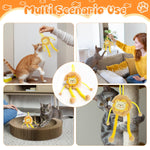 Qpets Cat Plush Toy for Indoor Playtime with Elastic Hanging Rope and Soft Lion Design