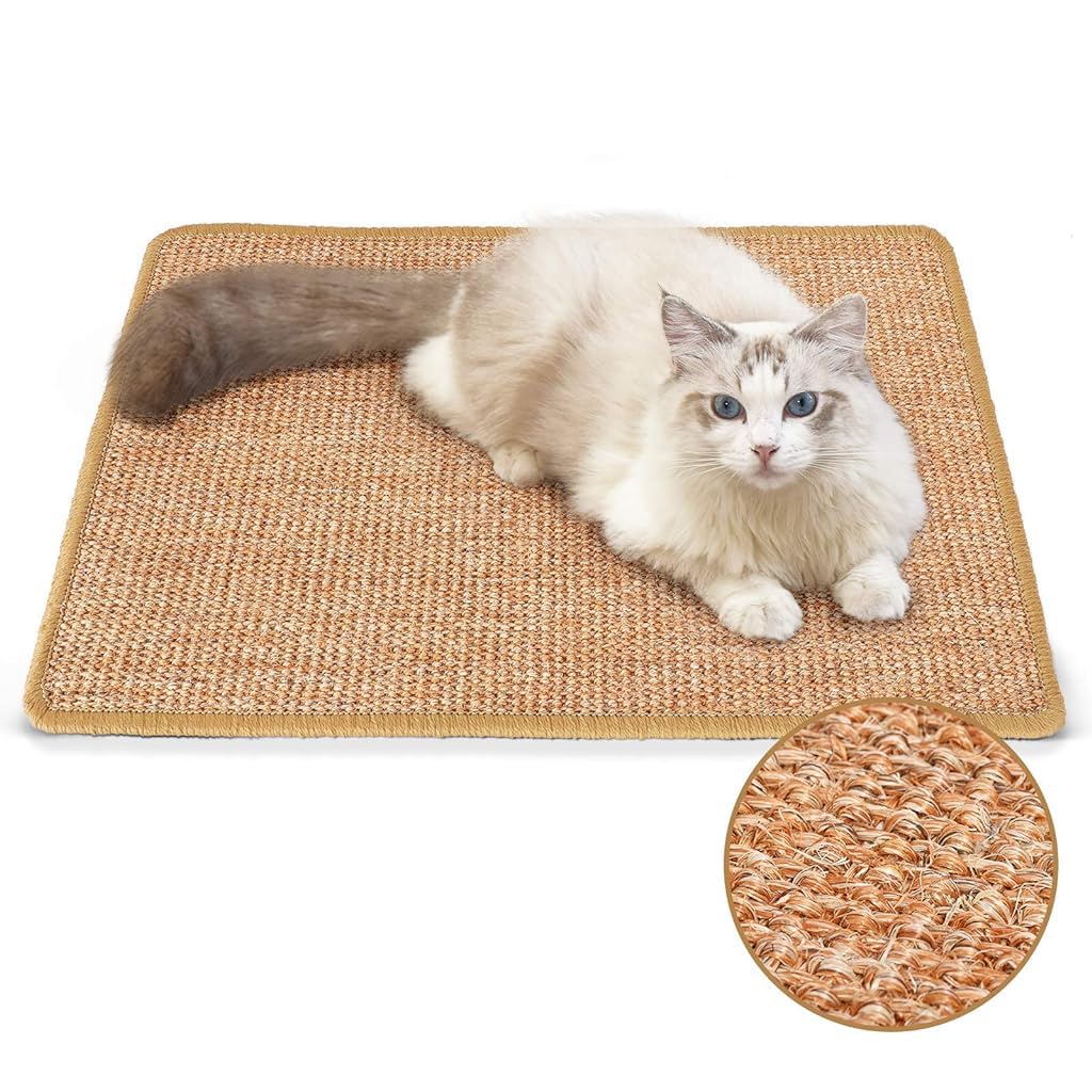 Cat Scratcher Mat 30 x 60 cm Sisal Hemp Cat Scratcher Mat Anti-Slip Cat Scratcher Floor Pad Cat Bed Liner Durable Sisal Hemp Cat Scratcher Mat Sofa Protection