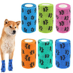 Qpets Dog Bandages for Injury Recovery with Self Adhesive Wrap 6pcs 4.5m Each | Waterproof Non Woven Breathable Design