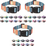Qpets Dog Collar for Small Medium and Large Breeds with Safety Buckle & D Ring | 3 PCS Adjustable Nylon Patterned Set Size L 40 60cm