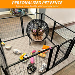 Qpets Metal Dog Playpen for Indoor Use with Door and 7 Panels 60x60cm | DIY Foldable Pet Fence
