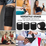 Qpets Crepe Bandage for Wound Care featuring Self Adhesive Elastic Wrap 6 Rolls 5cm×450cm