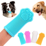 Qpets® Dog Finger Toothbrush Set Silicone Cleaning Finger Teeth Brush with Gum Massage Design for Medium and Large Dogs