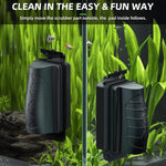 Qpets Magnetic Aquarium Fish Tank Cleaner Brush with Dual-Head Scraper and Strong Magnet | Compact 10.6×3.8×6.8 cm Algae Cleaning Tool