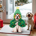 Qpets Cat Christmas Costume Set with Red Santa Hat and Scarf for Cats and Dogs | Adjustable Holiday Outfit