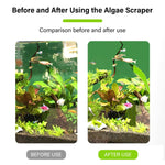 Qpets Aquarium Algae Scraper Set for Fish Tank Cleaning with 22 in Adjustable Handle and 5 Replace Blades