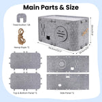 Qpets Cat Hiding Cave for Play and Rest featuring Open Hole Felt Design 60x35x30cm | DIY Assembly Scratcher Box