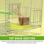 Qpets Parrot Feeder for Cage Birds with Removable Perch and Catch Tray 7.9x8.3x18.5 cm