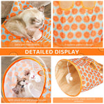 Cat Hiding Toy Cat Tunnel Bag Indoor Interactive Print Tunnel Bag with Plush Toy Hiding Training Toy for Kittens