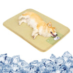 Qpets Dog Summer Mat for Indoor and Outdoor Use with Anti Slip Waterproof Bottom | 55x75CM Natural Rattan Cooling Surface