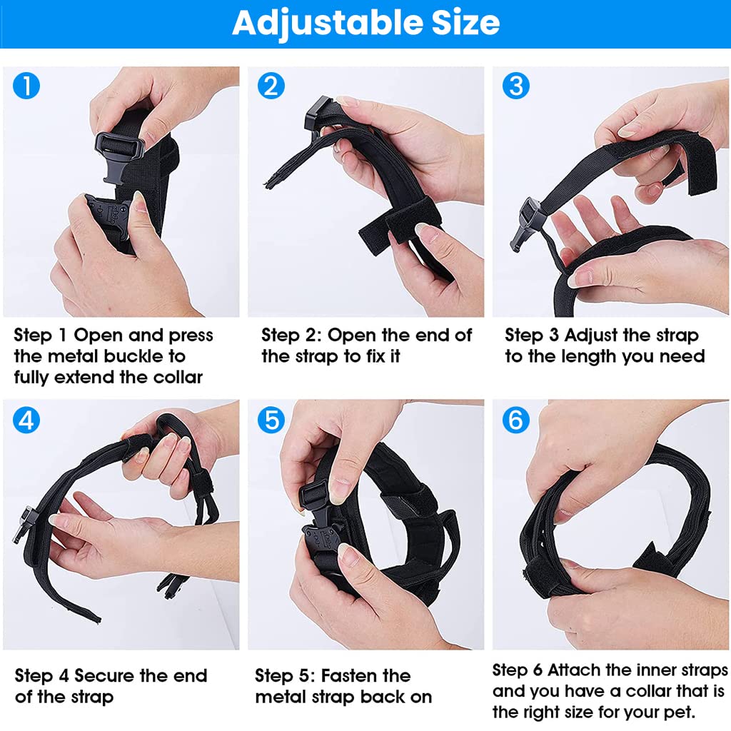 Qpets Dog Collar for Training and Walking with Quick Release Metal Buckle | Adjustable 43–52 cm Nylon Design for Large Dogs