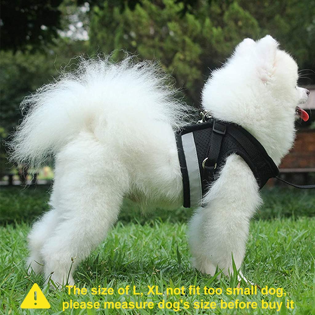 Qpets® Dog Harness for Large Dogs, Adjustable Dog Belt with Safety Reflective Strip, Breathable Mesh Fabric Cat Belt, Dog Vest Harness with Leash (Suitable for 6-9 kg)