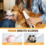 Qpets Dog Paw Hair Trimmer with 18mm Head and LED Light for Paws Ears and Butt | USB Rechargeable