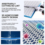 Qpets Aquarium Filtration Pads 50cm x 11cm with Honeycomb Surface and Reusable Polyester | 4-Pack for Clear Fish Tank Water