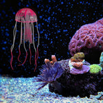 Qpets Realistic Silicone Jellyfish Aquarium Decorations for Fish Tanks featuring Floating Fluorescent Effect | Safe for Freshwater and Saltwater