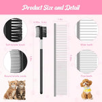 Qpets® Dog Grooming Kit, Pet Stainless Steel Flea Comb for Dogs and Cats, Reliable Grooming Tool Removes Fleas, Tangles, and Loose Hair for Effective Pet Hair Maintenance and Healthy Coat Care