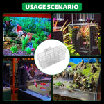 Qpets Aquarium Plant Basket for Fish Tank with 3 Compartments and Screw-Fixed Acrylic Design