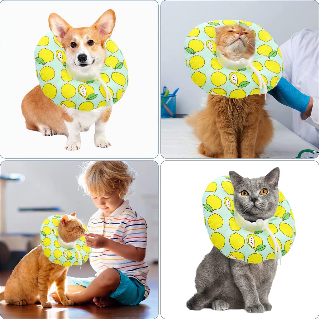Qpets Cat Cone Collar for Surgery Recovery with Detachable Cover & Soft PP Cotton | Adjustable 16–29 cm