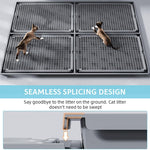 Qpets Cat Litter Tray for Home Use featuring Dual Layer Mesh Grid 42cmx28.5cm Design