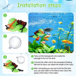 Qpets Aquarium Floating Cartoon Diver Decorations for Fish Tanks with Night Glow Resin 3×7cm | Adjustable Floating Design