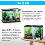 Qpets® Portable Oxygen Pump Cordless Aquarium Air Pump Continuous/Intermittent Fishing Air Pump Dual Pipe Aquarium Air Pump Air Stone and Pipe Included USB Rechargeable Aquarium Air Pump