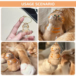 Qpets Cat Fur Keepsake Charm for DIY Pet Memory Display with Clear Capsule & Golden Clasp | Cute Cat Design for Bag or Keyring