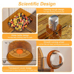 Qpets Hamster Cage Playhouse with Water Feeder and Exercise Wheel | Clear Acrylic for Small Pets