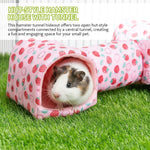 Qpets Hamster House for Play and Rest with Central Tunnel 51x17x19cm Soft Cotton Hideout