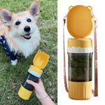 Qpets Pet Bowl Cap Portable Dog Feeder for Travel with 400ml Water and 180ml Food Storage | BPA-Free Detachable Design