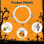 Qpets Halloween Cat Collar Necklace with Pearl Beads and Bells for Small Pets 22cm | Pumpkin Charm Design