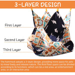 Qpets Hamster Hammock with 3 Layer Saggy Design and Cotton Fabric for Small Pets | Cartoon Print Hanging Bed