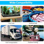 Qpets® Portable Oxygen Pump Cordless Aquarium Air Pump Continuous/Intermittent Fishing Air Pump Dual Pipe Aquarium Air Pump Air Stone and Pipe Included USB Rechargeable Aquarium Air Pump