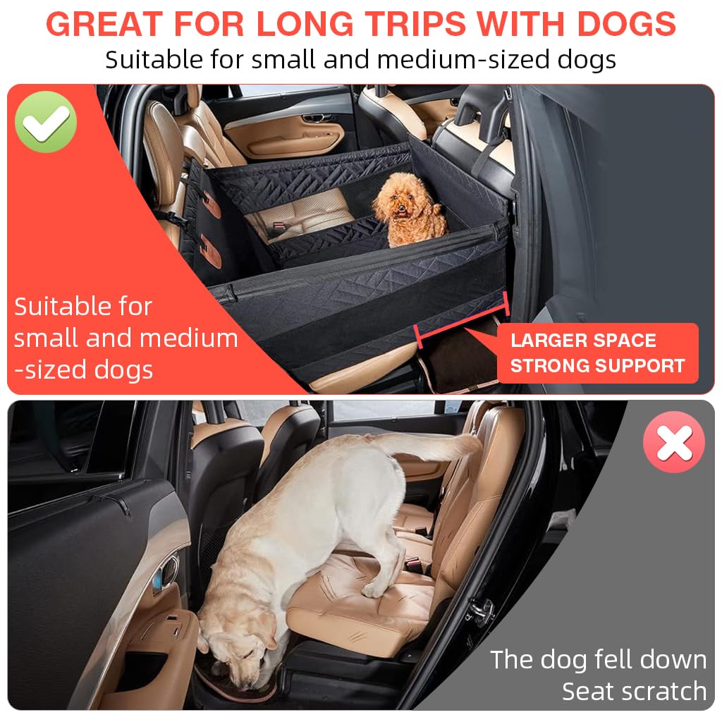 Qpets Dog Car Seat Cover for Backseat Travel with Easy Zip Setup and 600D Oxford Cloth | Waterproof Pet Mat