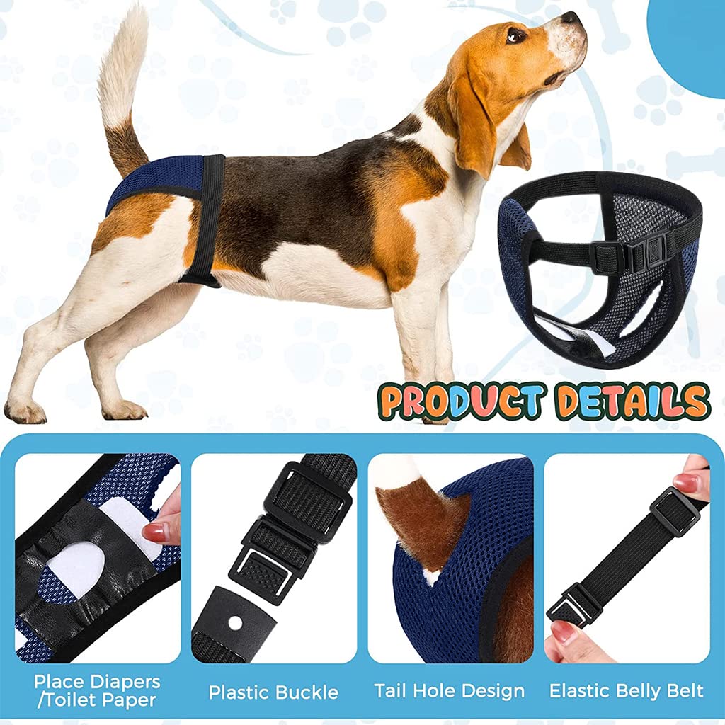 Qpets Female Dog Diapers for Heat and Incontinence with 6 Pads and Breathable Mesh Pants