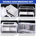 Qpets Aquarium Fish Breeding Box for Fry Protection with Suction Cups and Nylon Mesh 16x15x15.5cm 2PCS