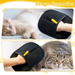 Qpets Pet Hair Removal Gloves for Dogs and Cats with Static-Enhanced Design | 2pcs 23.5x18cm Reusable Grooming Mitt