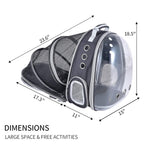 Qpets® Side Door Design Cat Carrier Backpack, Expandable Cat Dog Backpack Carrier Bag, Transparent Capsule Air Breathable Transparent Carrier Backpack for Travelling, Ourdoor