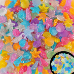 Qpets® Aquarium Mini Resin Ornaments Glow-in-The-Dark Ocean Creature Ornaments, Luminous Aquarium Fish Tank Decorations, Illuminated Resin Decor for Planter and Home Display